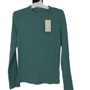 A NEW DAY TEAL LIGHTWEIGHT LONG SLEEVE TOP SIZE XS